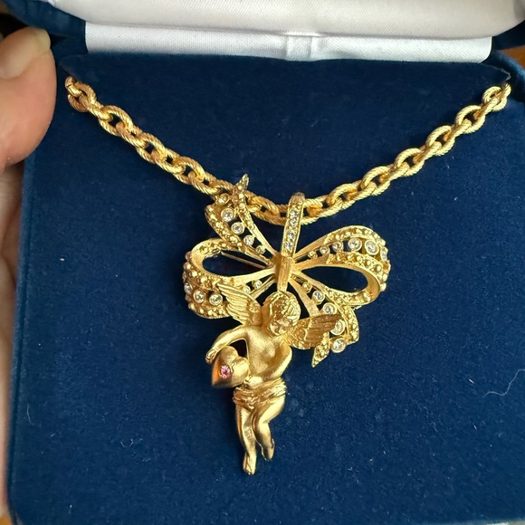 Victorian-Style Angel Pin & Pendant Necklace-2005 - Picture 3 of 4